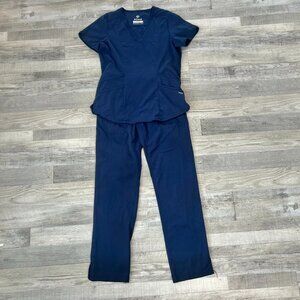 Adar Pro Navy Blue Short Sleeve Scrub Set Women's Straight Leg B48